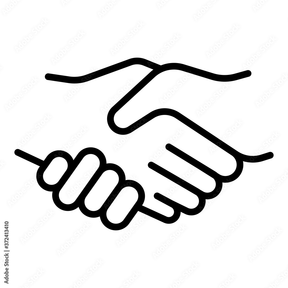 Poster gesture handshake icon. outline gesture handshake vector icon for web design isolated on white backg