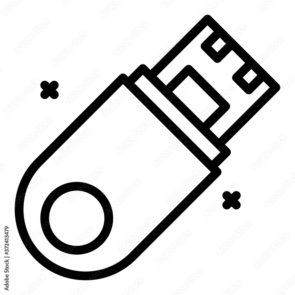 Poster flash stick icon. outline flash stick vector icon for web design isolated on white background