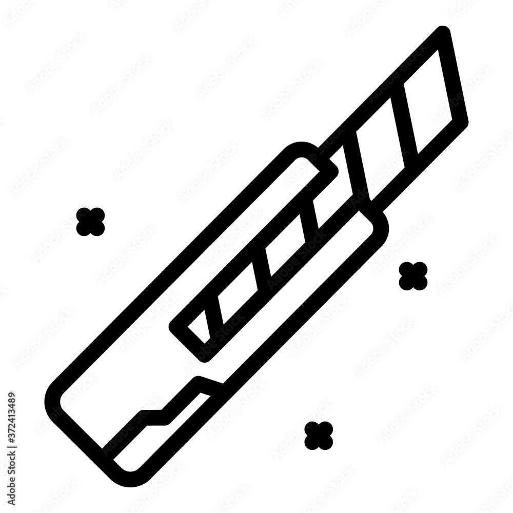 Poster paper knife icon. outline paper knife vector icon for web design isolated on white background