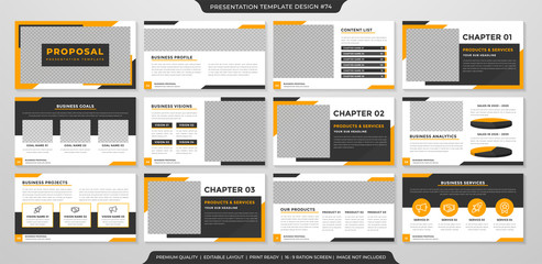 simple business presentation template with minimalist concept and modern style use for business annual report and proposal