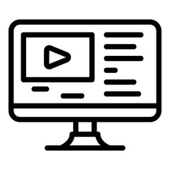 Monitor office icon. Outline monitor office vector icon for web design isolated on white background