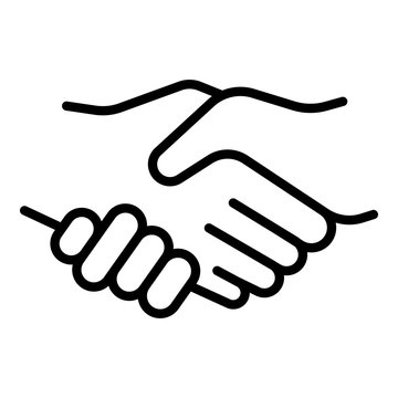 Gesture handshake icon. Outline gesture handshake vector icon for web design isolated on white background