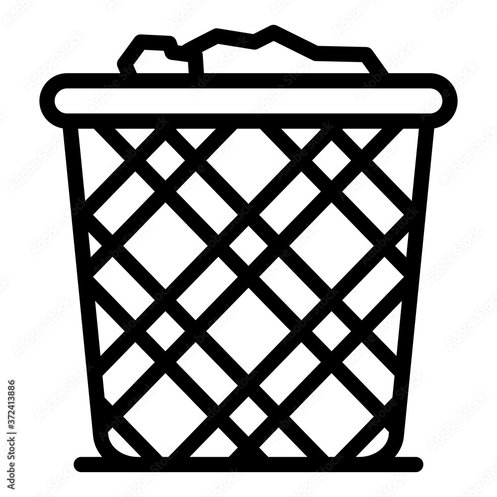 Poster office trash icon. outline office trash vector icon for web design isolated on white background