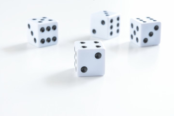 2,  Dices on white background
