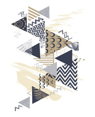 Obraz premium Abstract geometric composition of triangles Design for poster, postcard, brochure and promotion template. Artistic print and background.