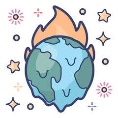 
Conceptual flat design of global warming icon
