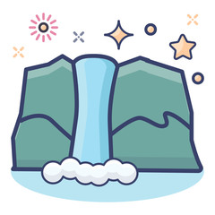 Rendy flat vector design of waterfall icon
