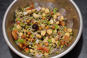 Fresh and healthy sprouts isolated on black background