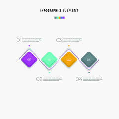 Minimalist and Modern Four step infographic element vector, can be used for presentation, pitch deck element