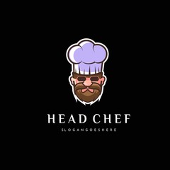 Head Chef Logo Design Vector