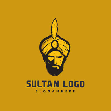 Head Sultan Logo Design Vector