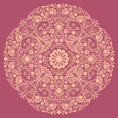 abstract floral ornament with decorative flowers for design