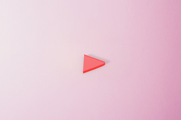 Play button Icon in Pink Background. 3D rendering.