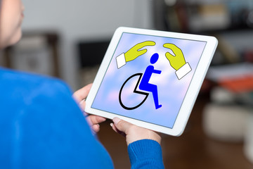 Disability insurance concept on a tablet