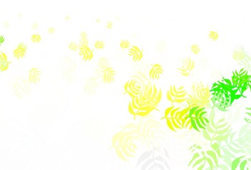 Light Green, Yellow vector natural pattern with leaves.