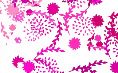 Light Pink vector abstract pattern with flowers