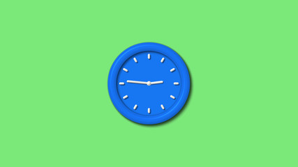 12 hours 3d wall clock icon on green background,Clock icon