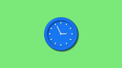 12 hours 3d wall clock icon on green background,Clock icon