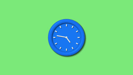 12 hours 3d wall clock icon on green background,Clock icon