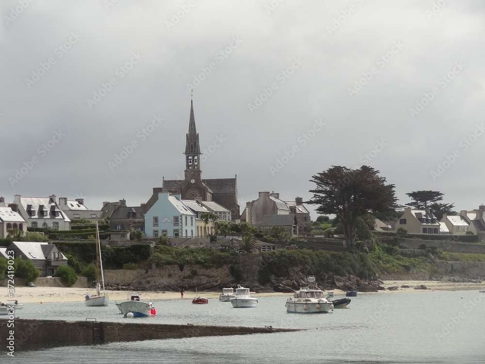 Poster ile de batz, finistère, bretagne, france