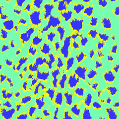 Fototapeta na wymiar Abstract Leopard Cheetah Animal Skin Shapes Geometric Brush Strokes Seamless Vector Pattern Isolated Background