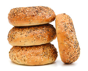 Bagels On White Background