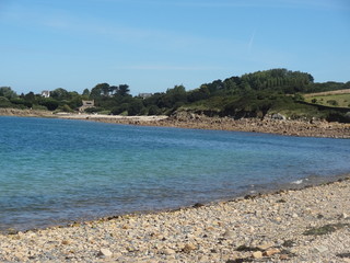 Fototapeta na wymiar Plage de Térénez, Baie de Morlaix, Finistère, Bretagne, France