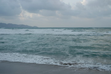 beautiful Mediterranean sea in a storm
