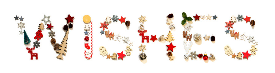 Colorful Christmas Decoration Letter Building Word Wishes