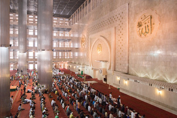 28 July 2013, Jakarta, Indonesia: Muslim Pray at Istiqal Mosque, Jakarta, Indonesia.