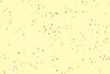 Light Orange vector template with math simbols.