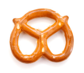 Single Pretzel Isolated on a White Background
