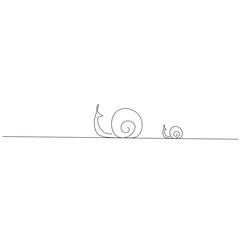 Snail animal line drawing. Vector illustration