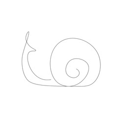 Snail animal silhouette line drawing. Vector illustration