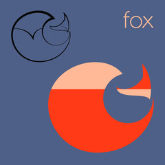 Red Fox Logo. Vector illustration