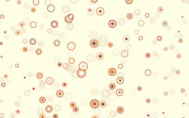 Light Red, Yellow vector background with spots.