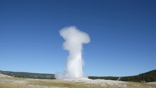 Old Faithful Geyser in Yellowstone National Park.