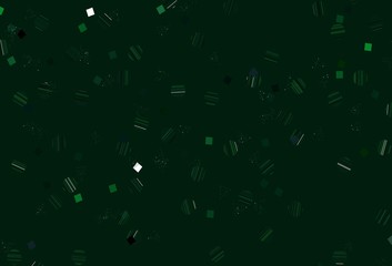 Light Green vector template with crystals, circles, squares.