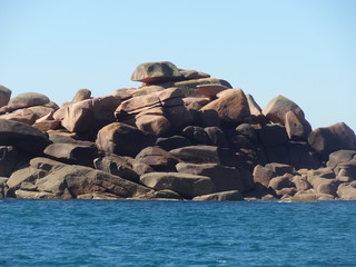 Rocher de la tortue, Côte de granit rose, sentier des douaniers, Perros Guirec, Côtes d'Armor,...