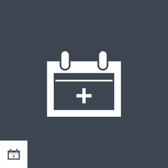 Annual Medical Checkup related vector glyph icon. Isolated on black background. Vector illustration.