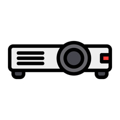Projector icon vector illustration in Filled Line style for any projects