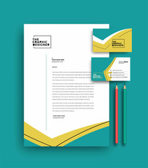 Business letterhead with business card templates design, Vector illustration.