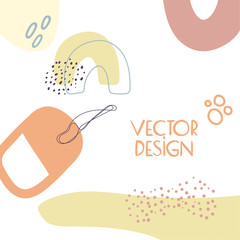 Abstract vector background with geometric organic shapes, dotted textures, unusual elements. For cover, invitation, banner, placard, brochure, poster, card flyer and other