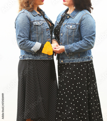 Blue Denim Jackets And Black Polka Dot 