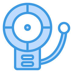 School bell icon vector illustration in blue style for any projects