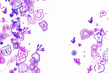Obraz na płótnie Canvas Light Purple vector background with abstract shapes.