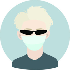 man in glasses and mask