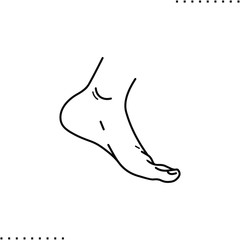 foot vector icon in outlines