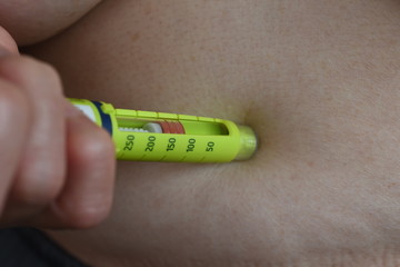 Diabetes treatment / Insulin injections to lower blood sugar levels.