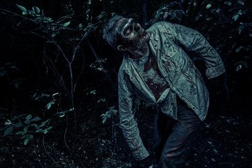 scared male zombie